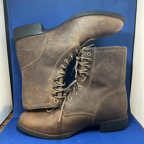 Ariat Brown Leather Boots 10.5 44 - Picture 1 of 6